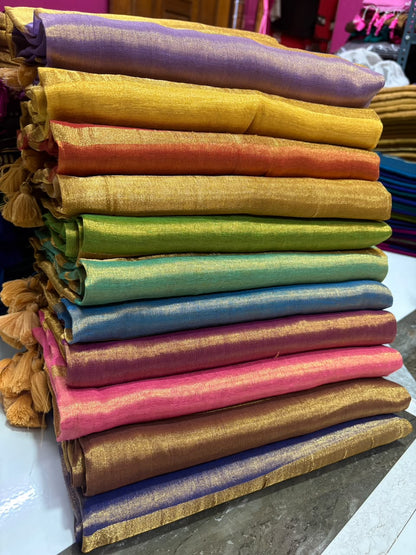 Mull cotton tissue sarees